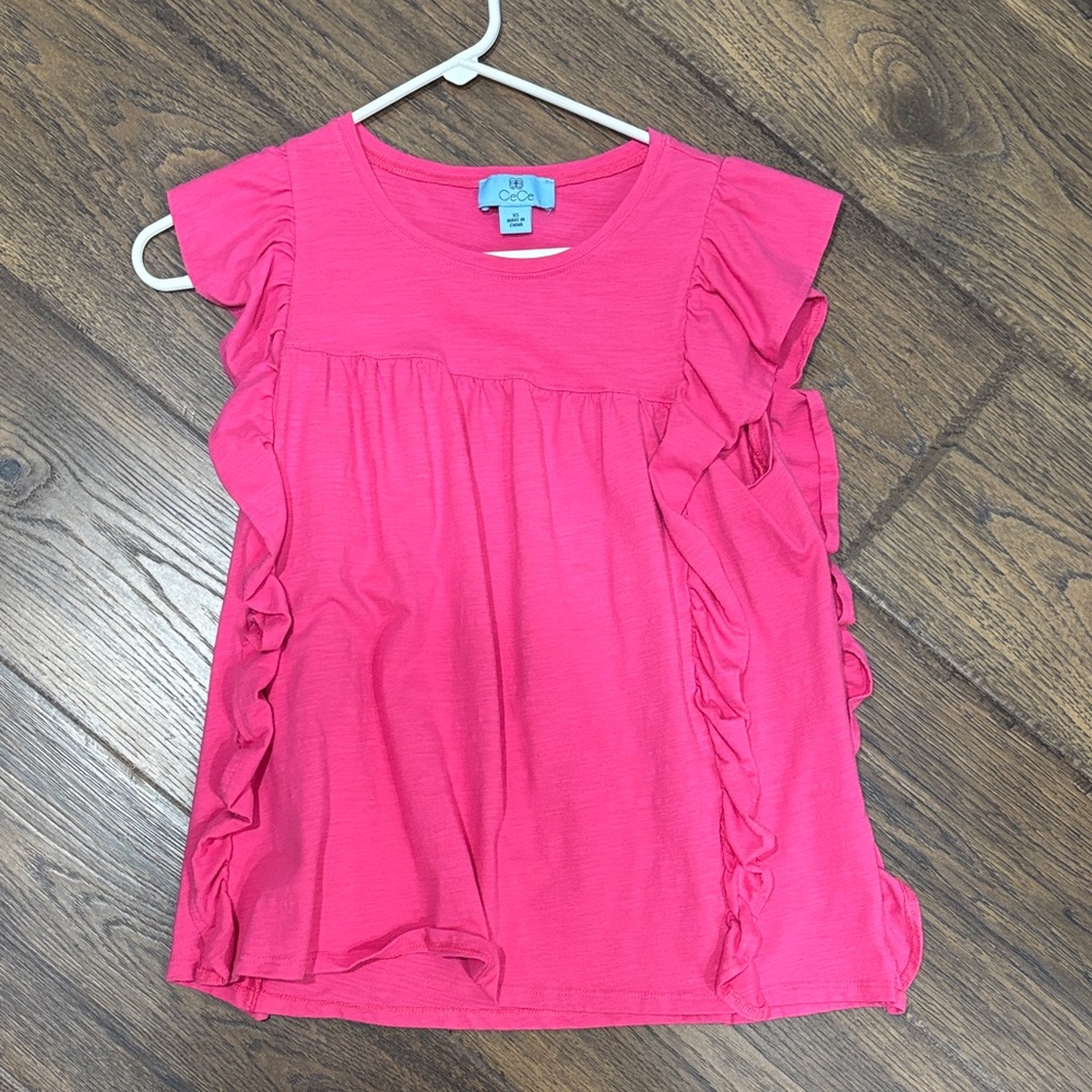 CeCe Pink Ruffle Tank Top